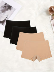 4pcs Seamless Boyshort Panties Soft & Comfortable Women's Lingerie