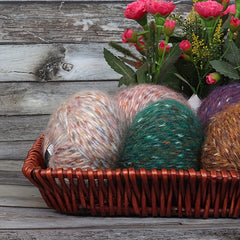 Colorful Alpaca Wool Blend Hand Braided Yarn
