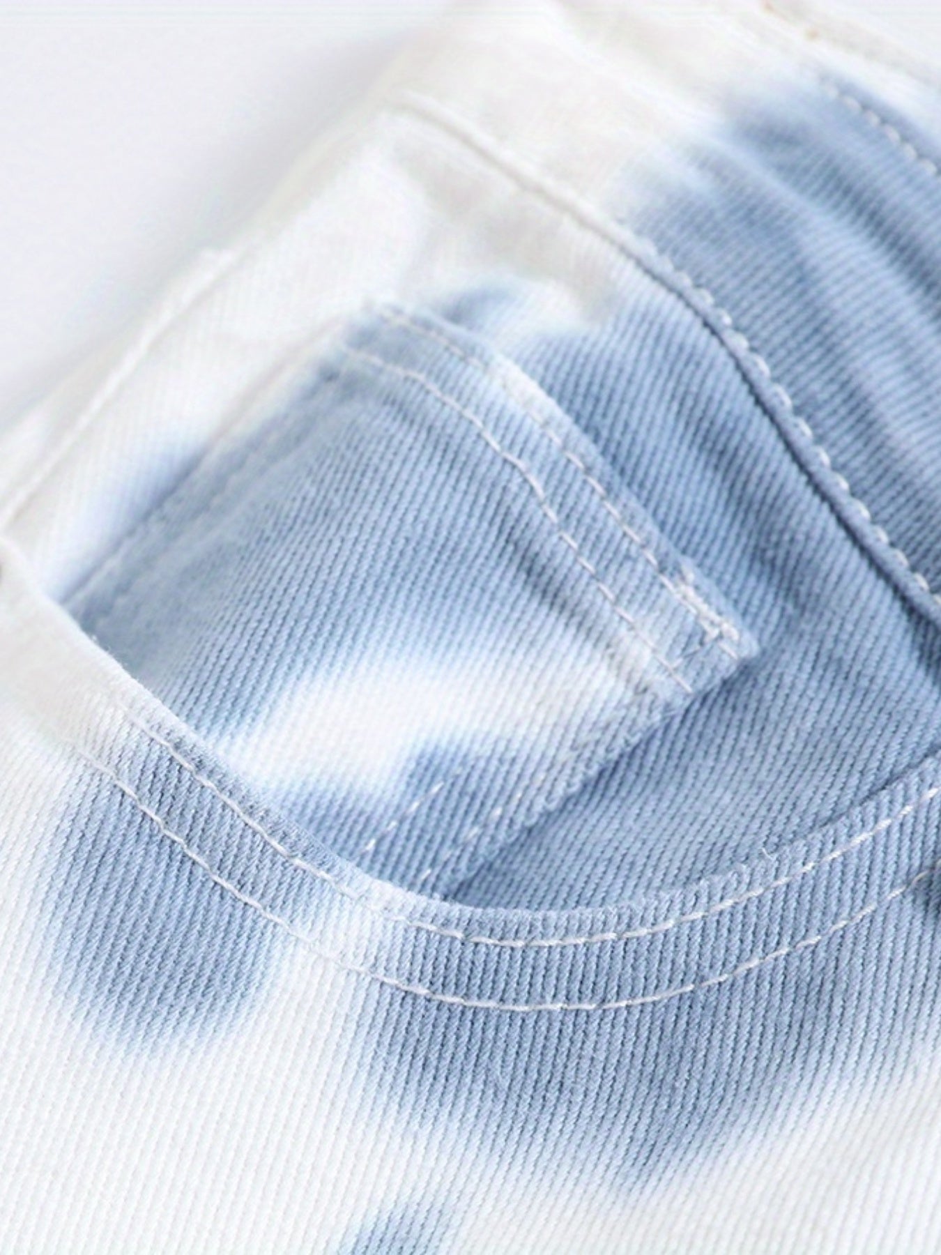 Tie Dye Slim Fit Ripped Jeans Men's Casual Street Style Denim Pants