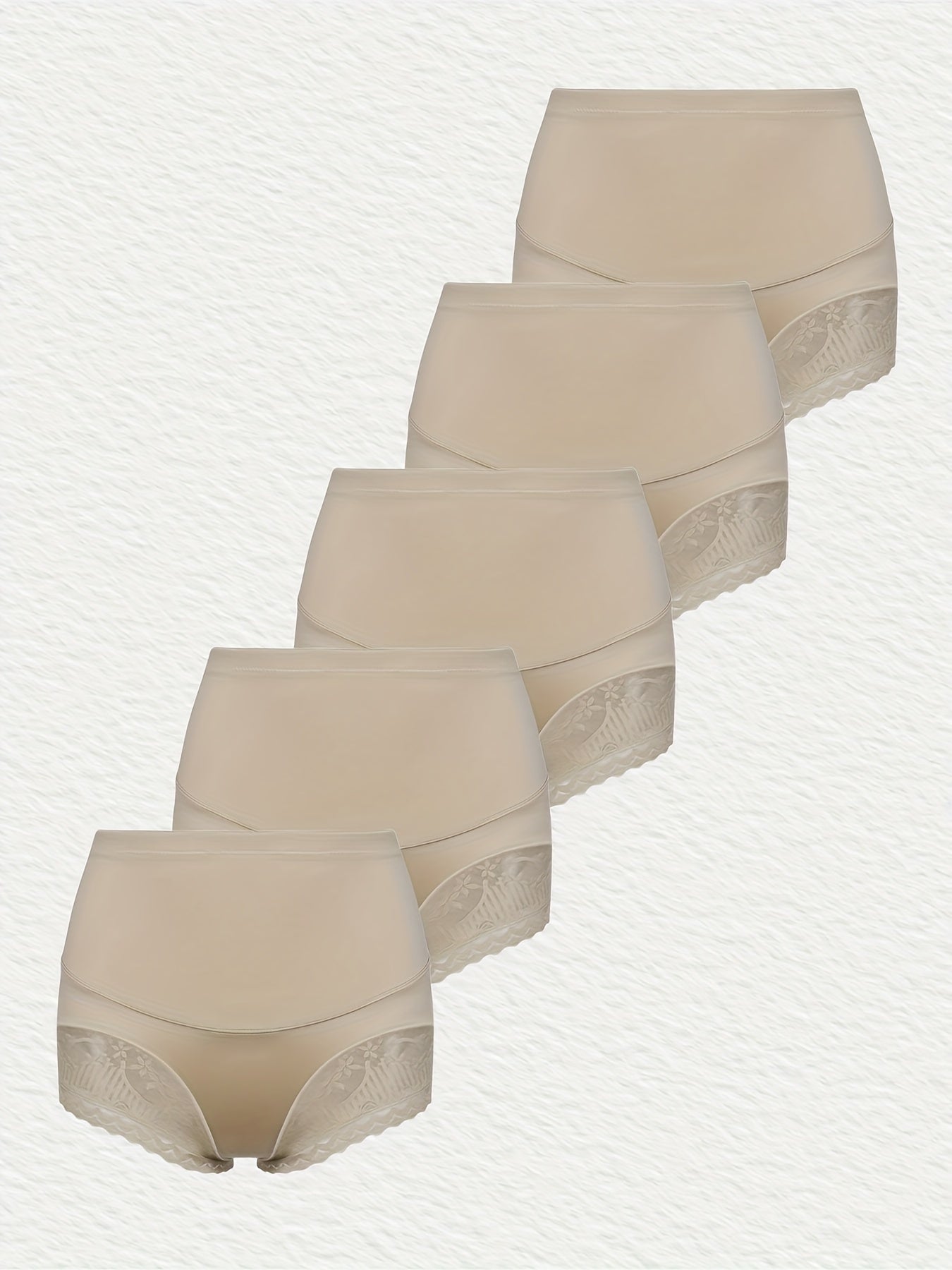 5 Pack Plus Size Panties Set High Rise Tummy Control Boy Shorts