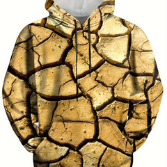 Chapped Soil 3D Print Hoodie Men Graphic Hoodie - Comfy Loose Pullover