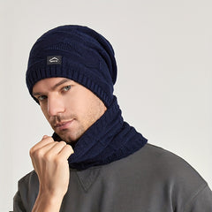 Winter Hat & Neck Gaiter Set Unisex Solid Winter Fishing