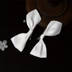 Satin Bowknot Hair Clip Non slip Clip Hair Accessories