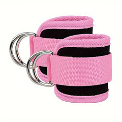 2pcs Adjustable D Ring Ankle Straps for Fitness Training