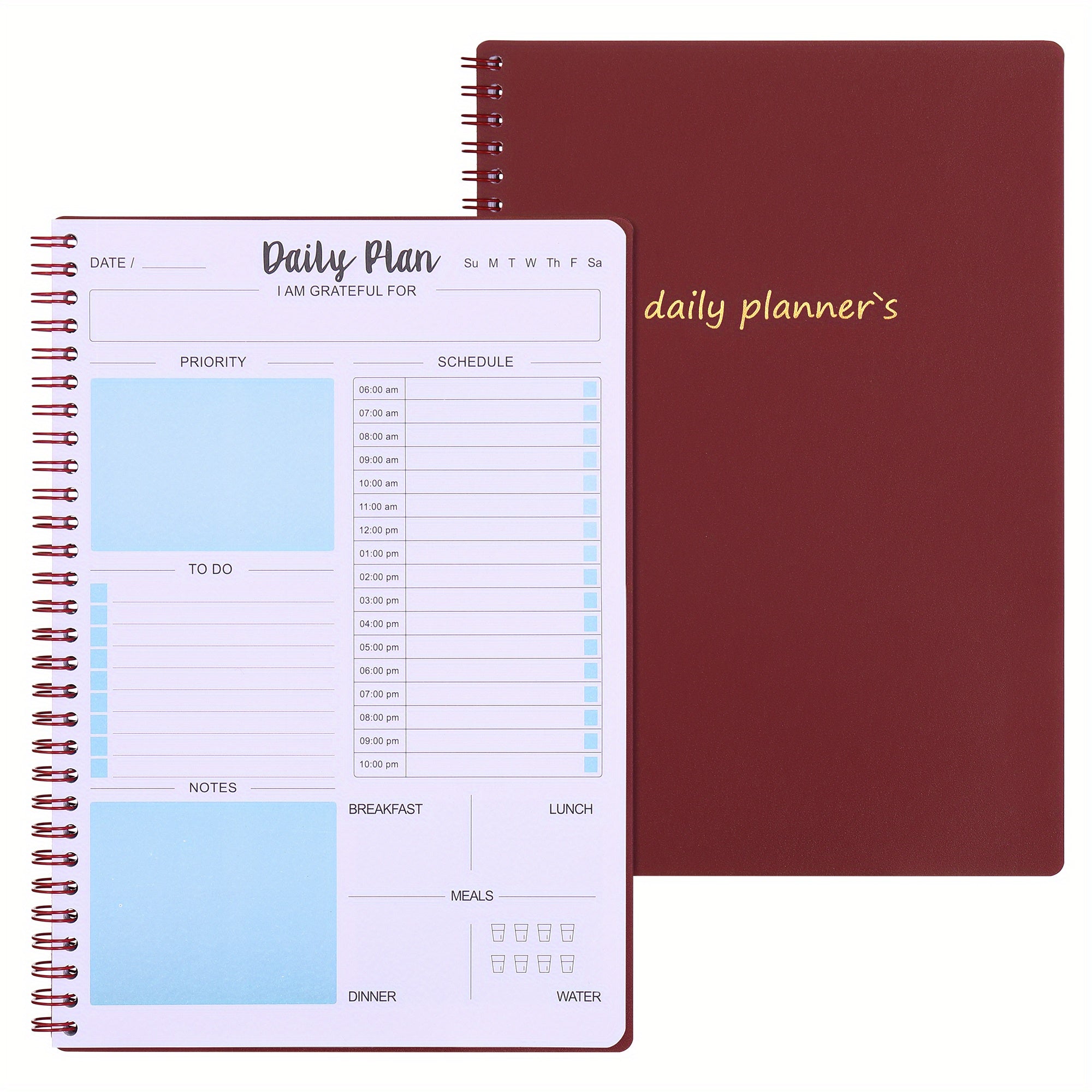 Daily Planner Undated To Do List Notebook With Hourly Schedule