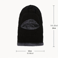 Men's Winter Plus Velvet Knitted Hat Neck Protection Windproof Woolen Warm Hat