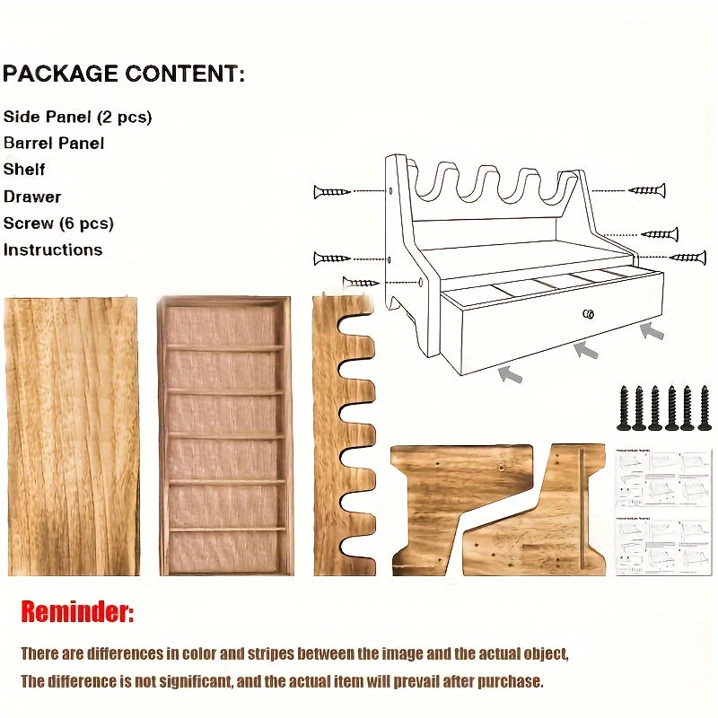 Solid Wood Heavy Duty Holder with Drawer, Accessories Organizer