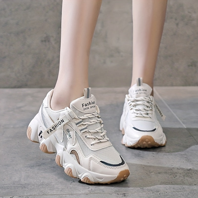 Women's Colorblock Mesh Sneakers Breathable Soft Sole Shoes