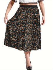 Women's Plus Ditsy Floral Print Maxi Skirt