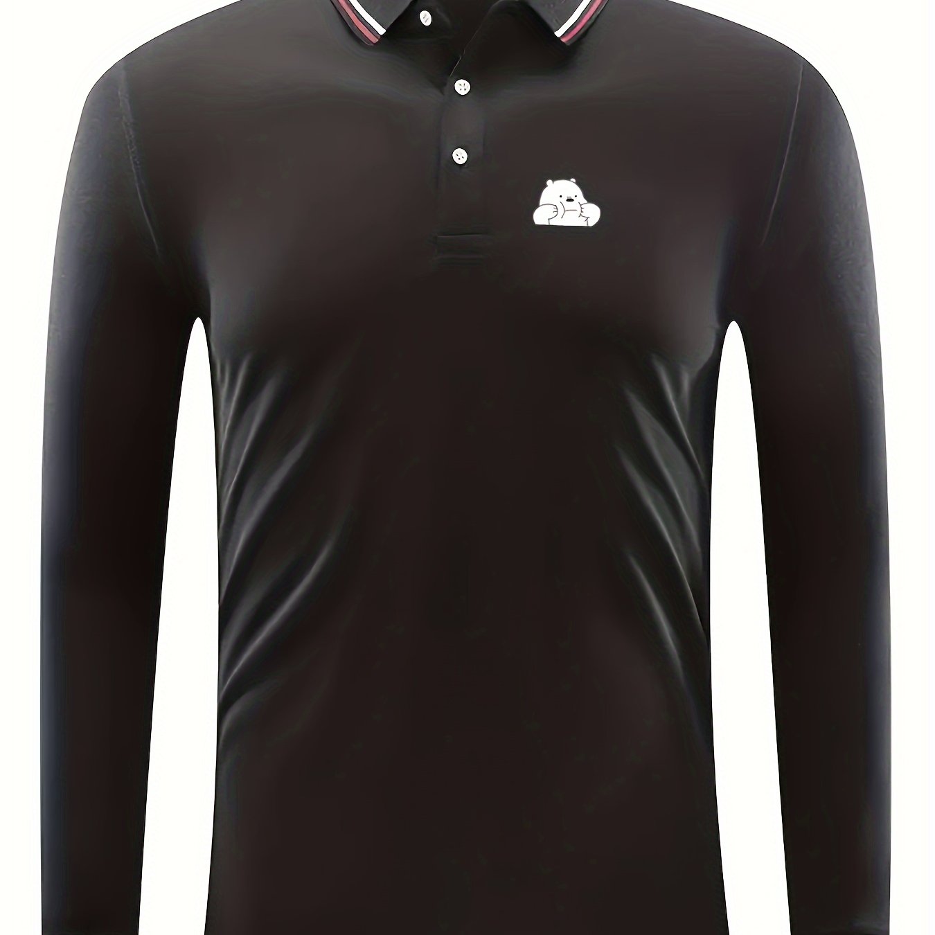 Bear Pattern Men's Casual Long Sleeve Shirt
