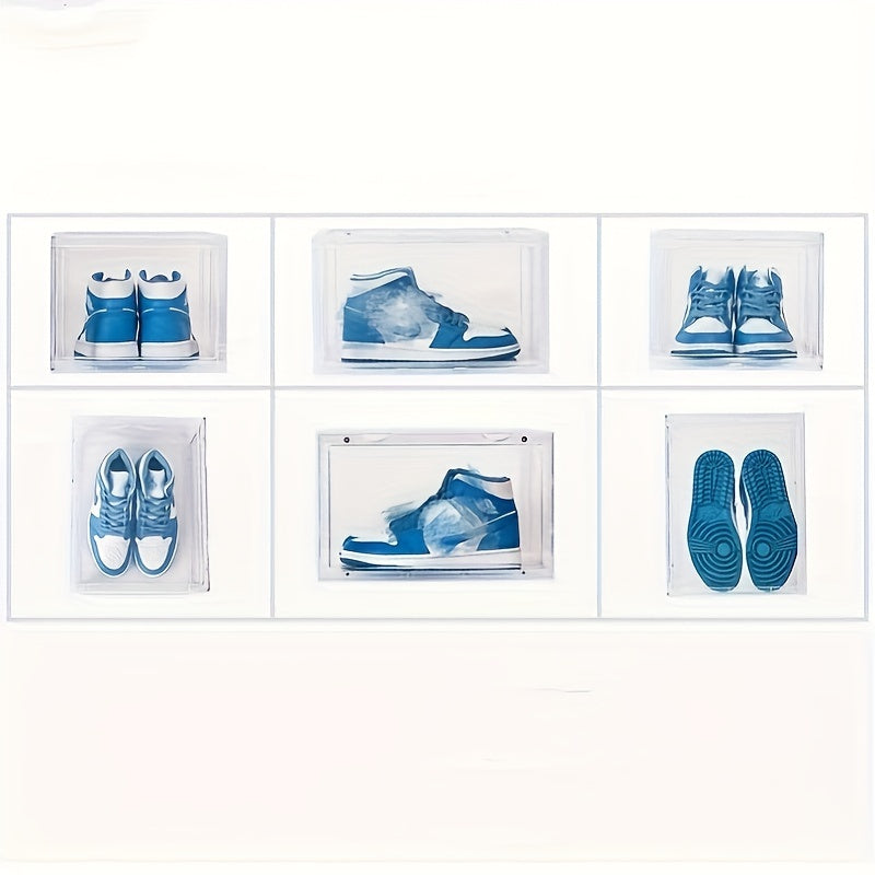 Thickened Shoe Storage Drawer Box Flip Top Folding Shoe Box Transparent Plastic