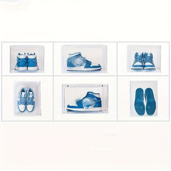 Thickened Shoe Storage Drawer Box Flip Top Folding Shoe Box Transparent Plastic