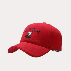 Bear Embroidered Baseball Cap Cotton Casual Sunshade Dad Hat