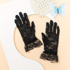 Lace Rose Gloves Elegant Prom Party Women's Gloves