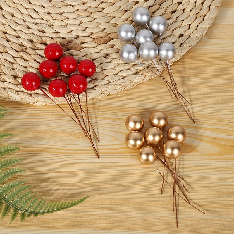 50pcs Christmas Red Fruit DIY Decoration Set for Tree Ornaments