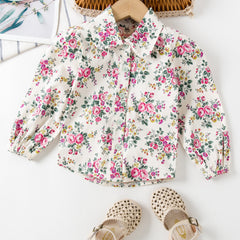 Little Girls Spring Floral Blouse Shirt Long sleeved Top Children s Casual Shirt