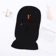 Winter Embroidered Wrap Head Wool Knitted Hat