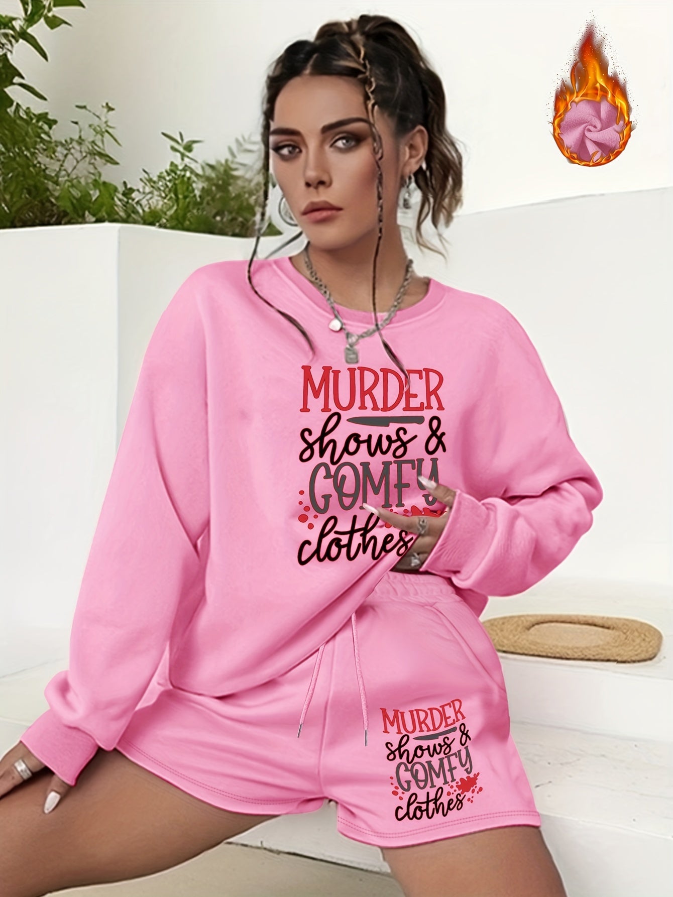 Halloween Women's Sweatshirt & Shorts Set