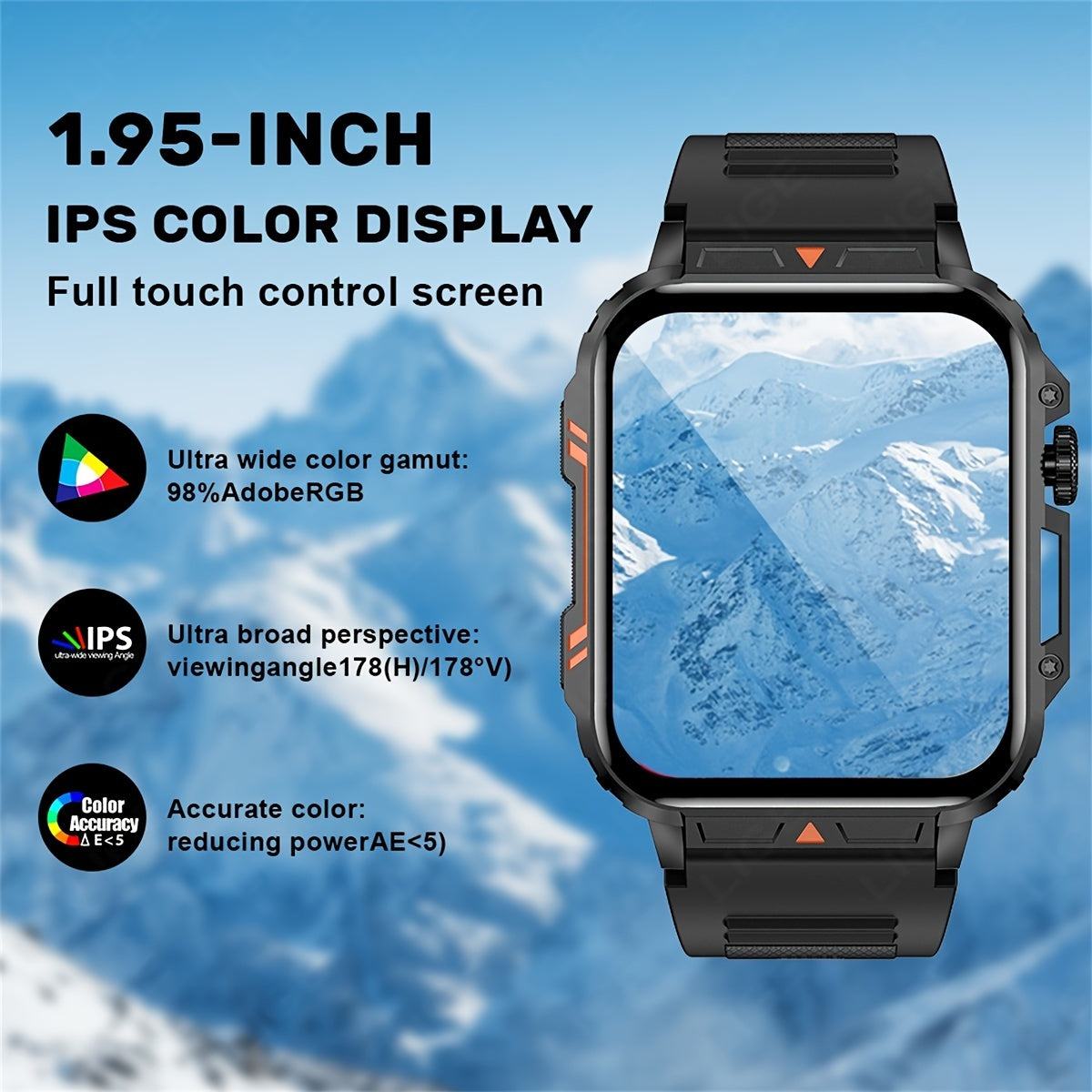 Smart Watch 4 95cm Full Touch Screen Sport Mode Step Count Calories Alarm Clock