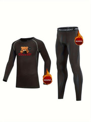 Kids Compression Fleece Sets Cartoon Crew Neck Pullover