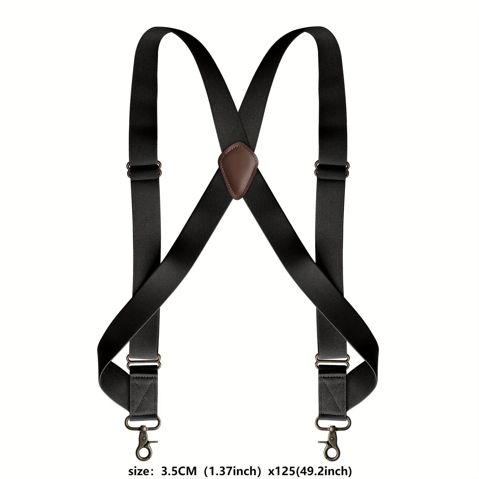 Men's Side Clip Suspenders Bronze Hook Buckle Elastic Casual Suspender