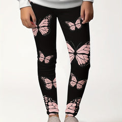 Butterfly Graphic Leggings Girls Thick Leggings For Spring Fall Winter