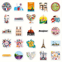 50 French Graffiti Stickers Laptop Helmet Water Cup Decor