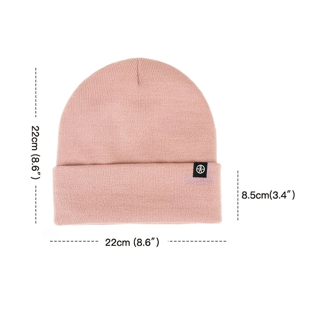 Knitted Lining Beanie Hat Autumn Winter Warm Woolen Hat