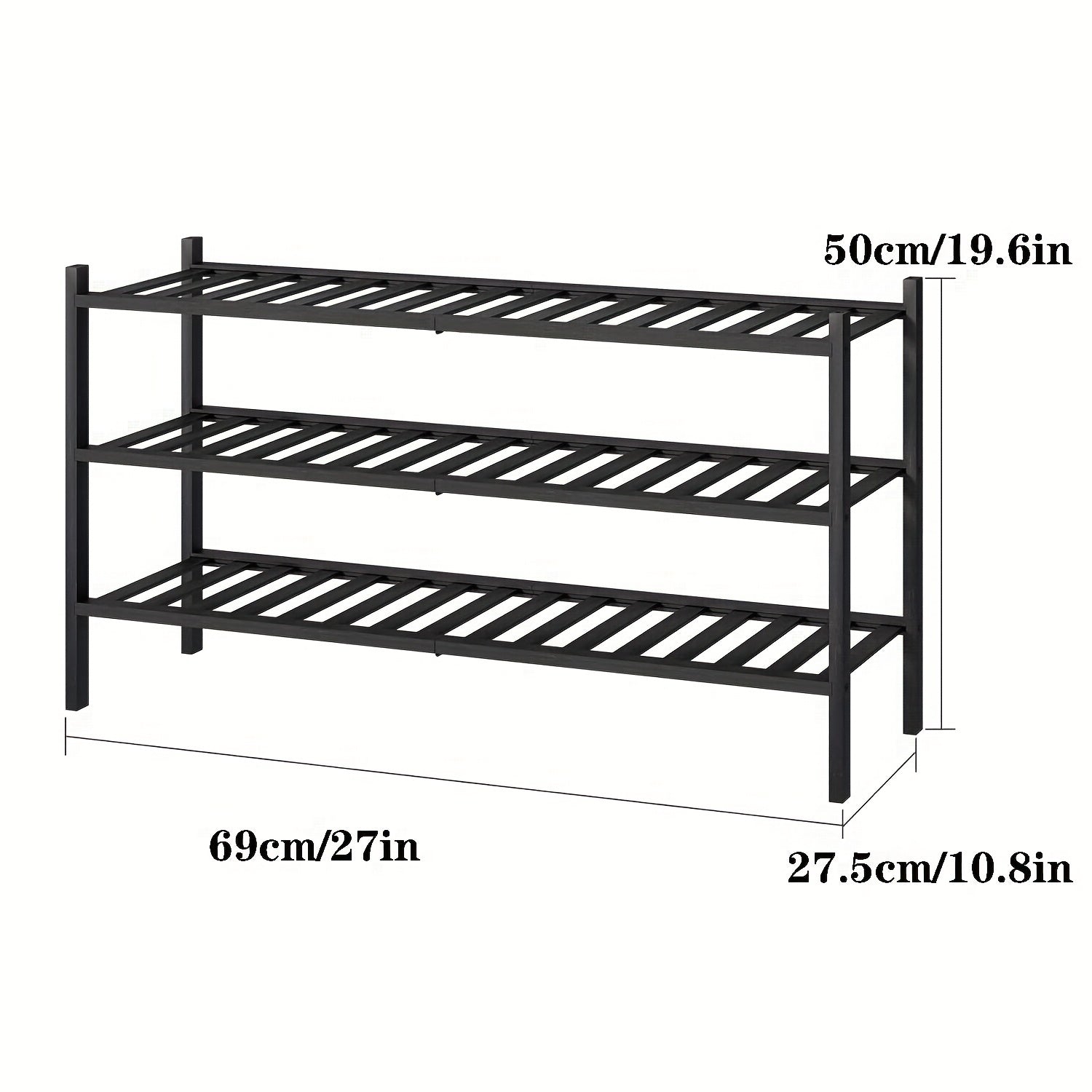 3 Tier Bamboo Shoe Rack Organize Shoes Clothes with Ease