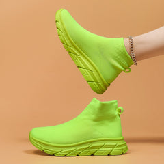 Breathable Slip-On Mesh Running Shoes Soft Comfortable Heighten Sneakers