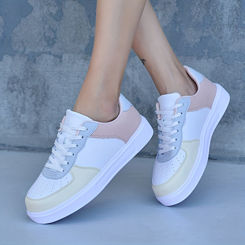 Women's Lace-Up Platform Sneakers Low Top Board Shoes Outdoor Running Shoes