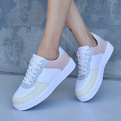 Women's Lace-Up Platform Sneakers Low Top Board Shoes Outdoor Running Shoes