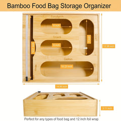 Bamboo Storage Bag & Nail Stickers Drawer Organizer Set