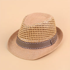 Kids Large Brim Sun Hat Straw Breathable Hollow Sunscreen Baby Hat