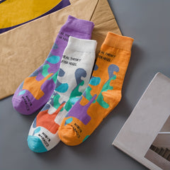 Colorful Graffiti Socks Funny Mid Tube Women's Stockings