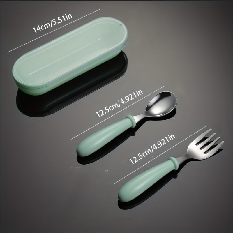 304 Stainless Steel Cartoon Tableware Fork Spoon Box Set for Birthday Gift