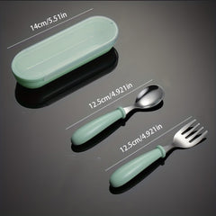 304 Stainless Steel Cartoon Tableware Fork Spoon Box Set for Birthday Gift