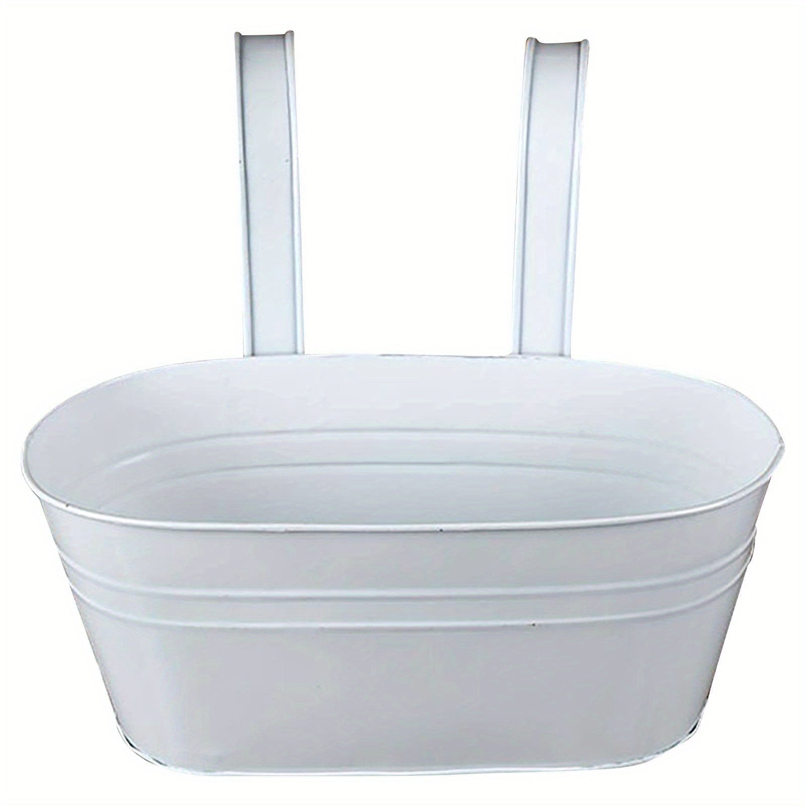 Metal Hanging Flower Pots Wall Mounted Garden Bucket with Hooks