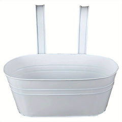Metal Hanging Flower Pots Wall Mounted Garden Bucket with Hooks