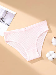 Women's Ribbed Briefs 7pcs Comfy Stretchy Intimates Panties