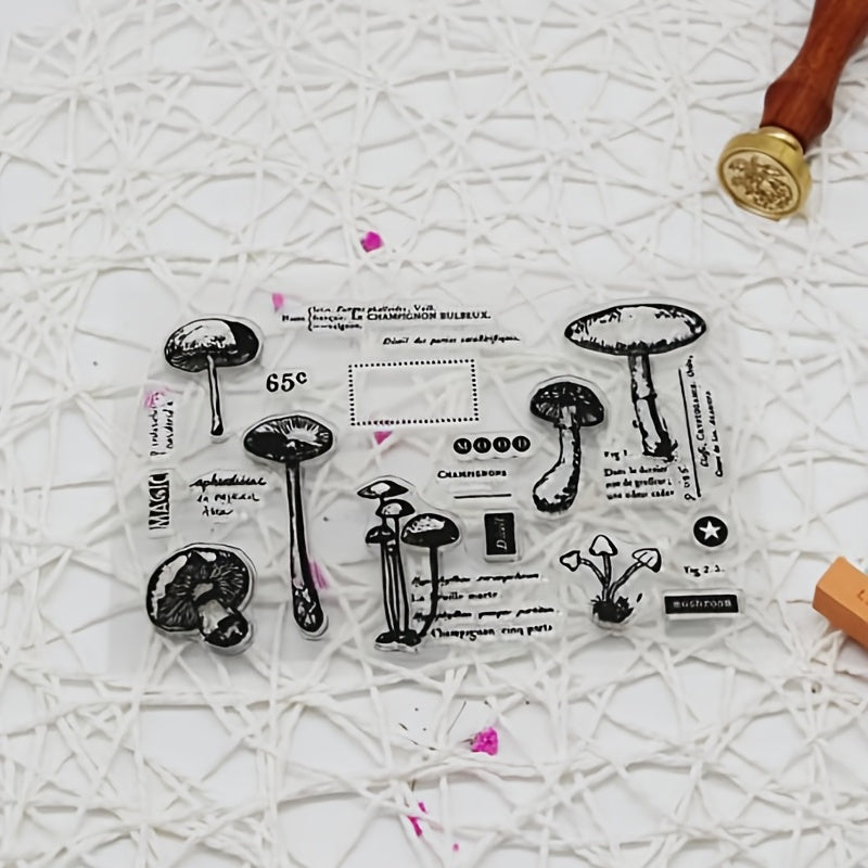 Transparent Mushroom Silicone Stamp for Crafts
