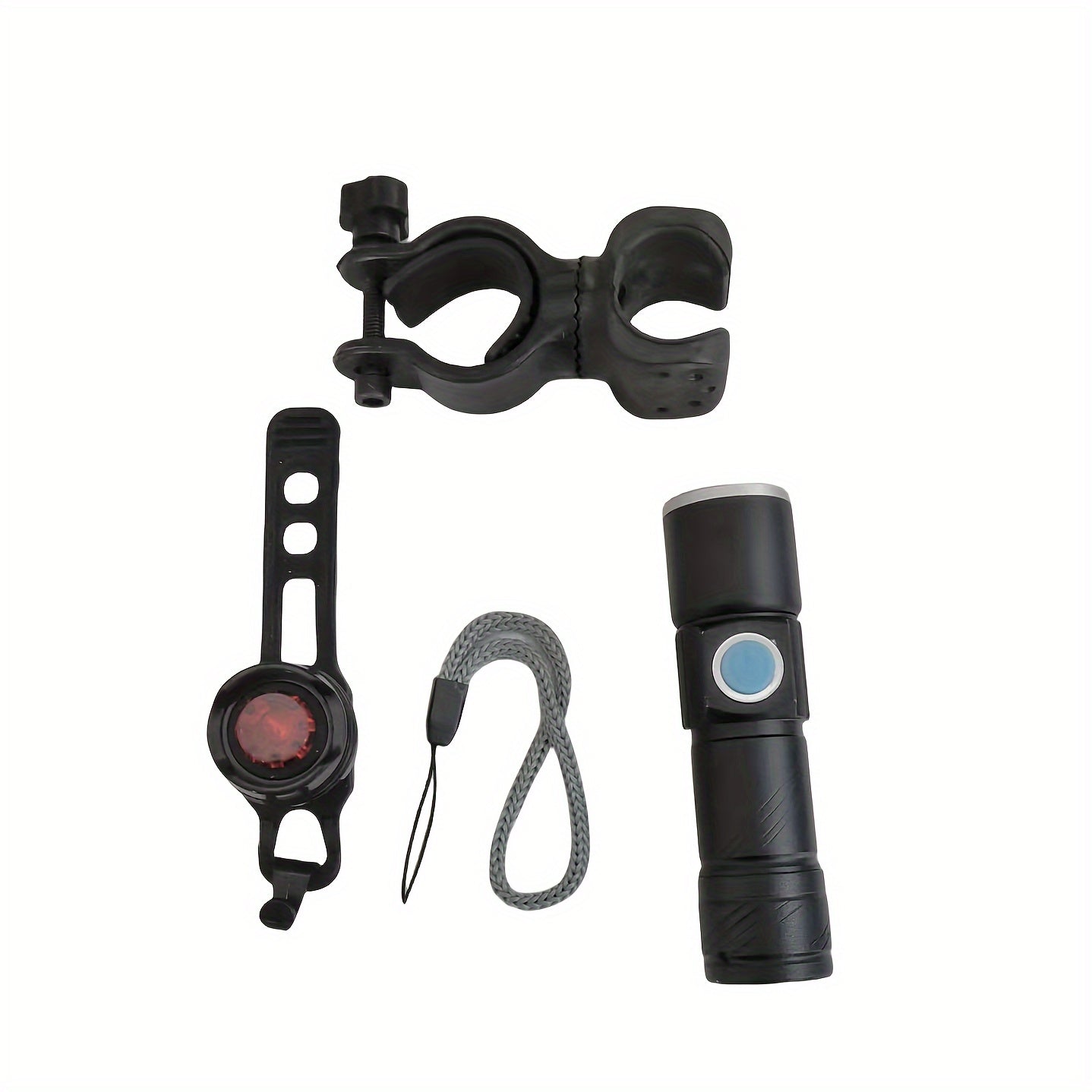 LED Bike Light Kit USB Rechargeable Front & Rear Zoomable Lights