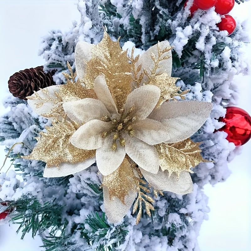 20pcs Red Flower Artificial Christmas Decoration Christmas Tree Flower