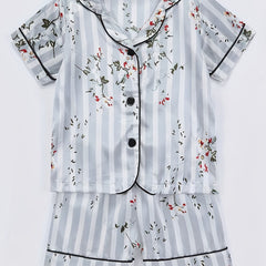 Kids Satin Pajamas Sets Girls Boys Button Down Pjs Short Sleeve Nightwear