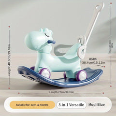 3-in-1 Shaking Horse Baby Toy Scooter Hand Push Walking Year Gift Children's Dua