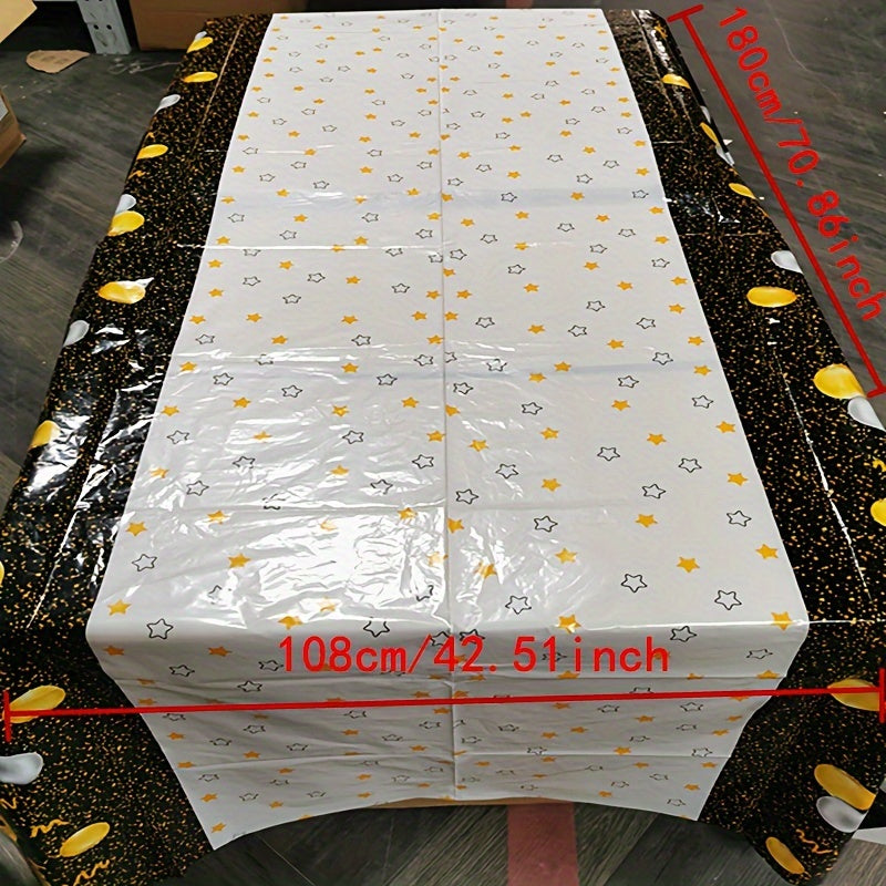 Golden Happy 30th Birthday Tablecloth Rectangular Party Table Cover