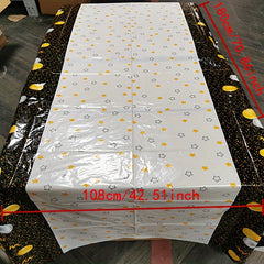 Golden Happy 30th Birthday Tablecloth Rectangular Party Table Cover