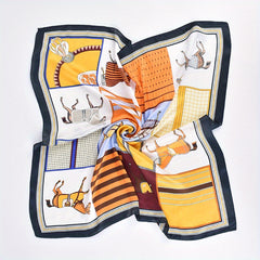 Horse Print Square Scarf Classic Bandana Neckerchief
