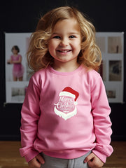 Christmas Santa Pattern Sweatshirt for Kids