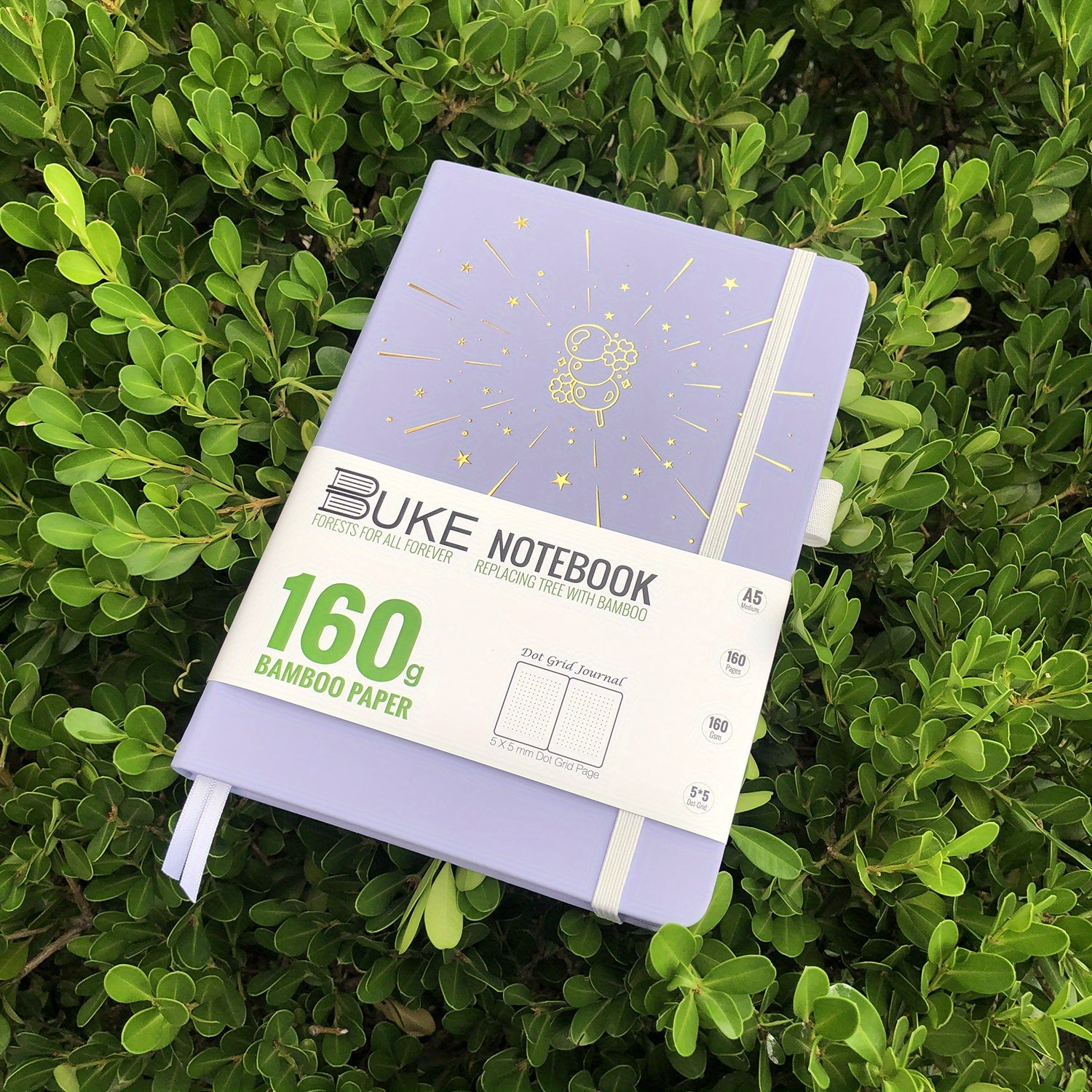 Dotted Journal Thick Paper 160 Pages A5 Light Purple Vegan Leather Cover